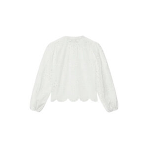 Mint Velvet White Cotton Broderie Detail Blouse